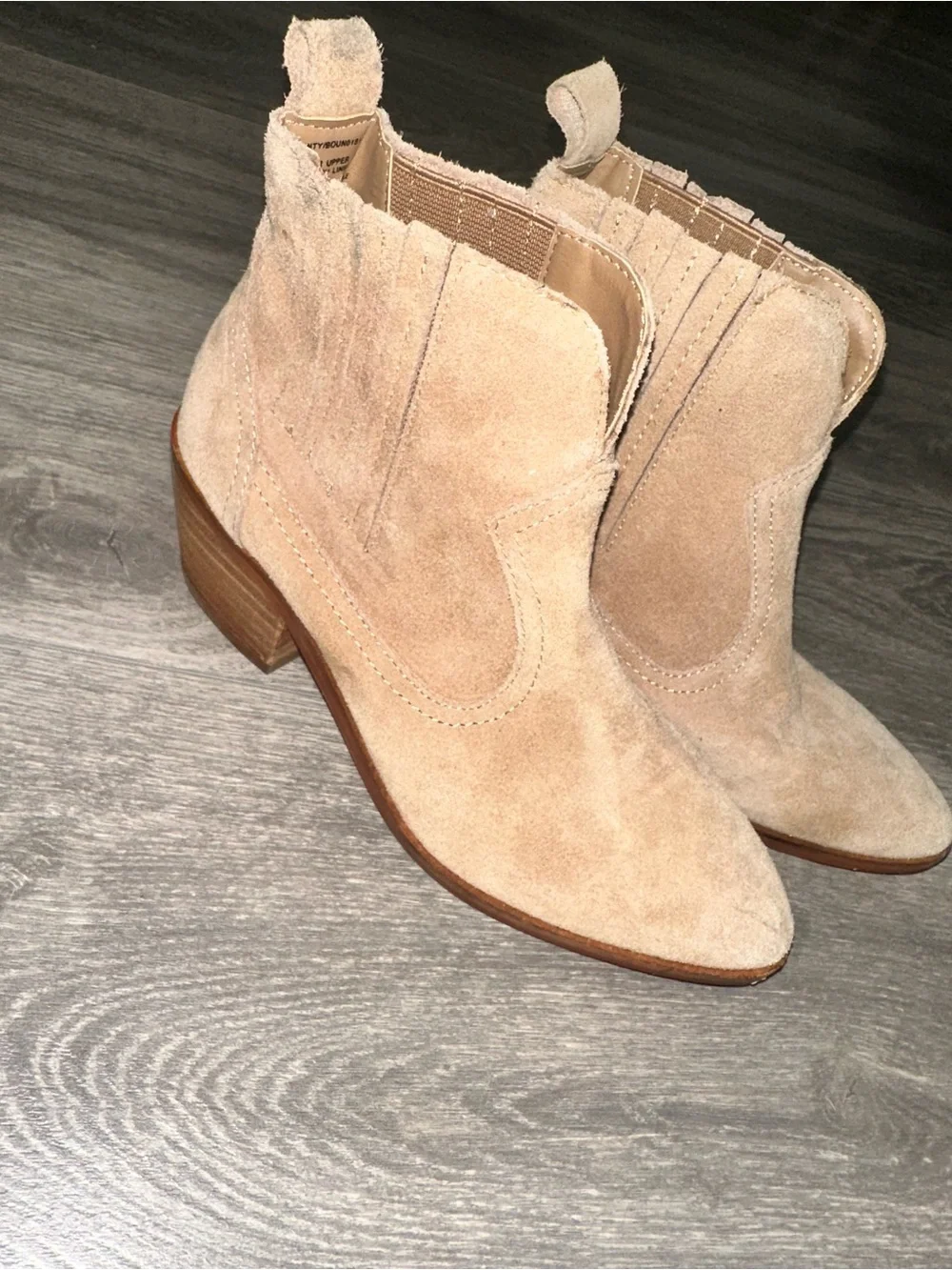 Steve Madden Tan Suede Pointed Ankle Booties